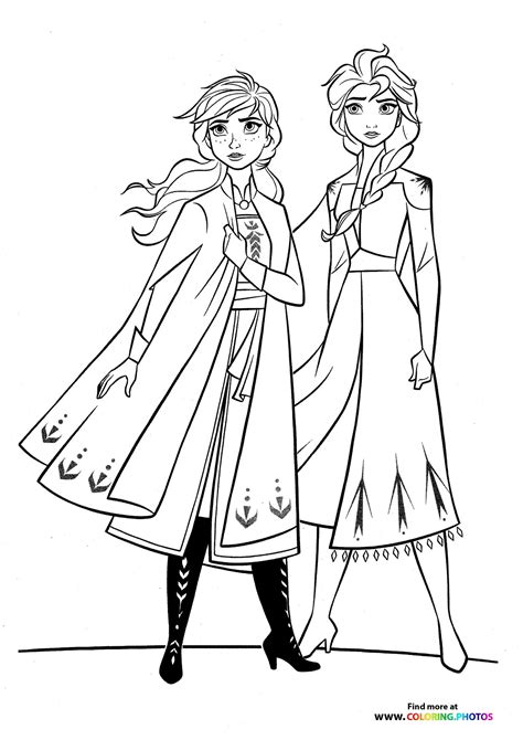 Easy Elsa And Anna Coloring Pages