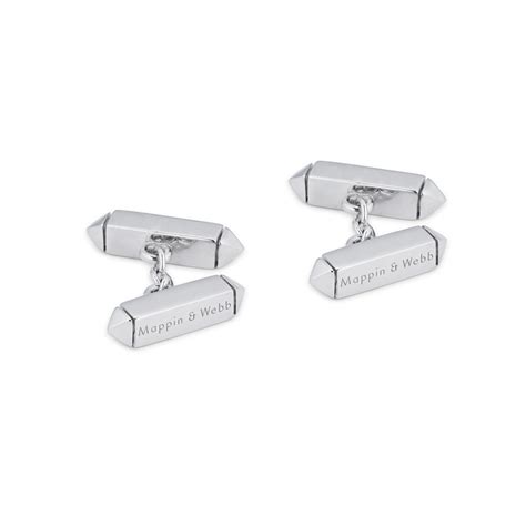 Mappin & Webb Sterling Silver Bar and Chain Cufflinks MWC004 | Mappin ...