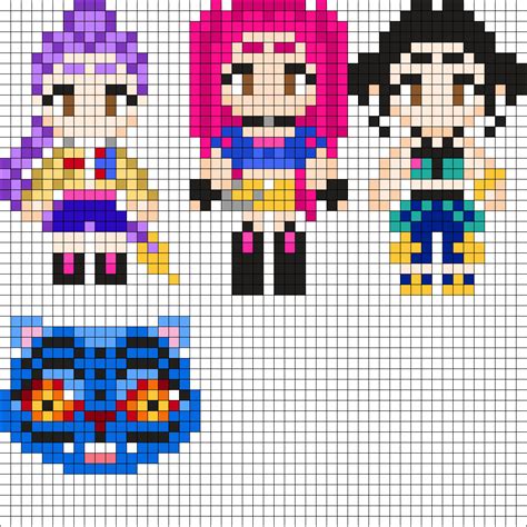 Rumi, Zoey, And Mira Perler Charms Kpop Demon Hunters KPDH Perler Bead ...