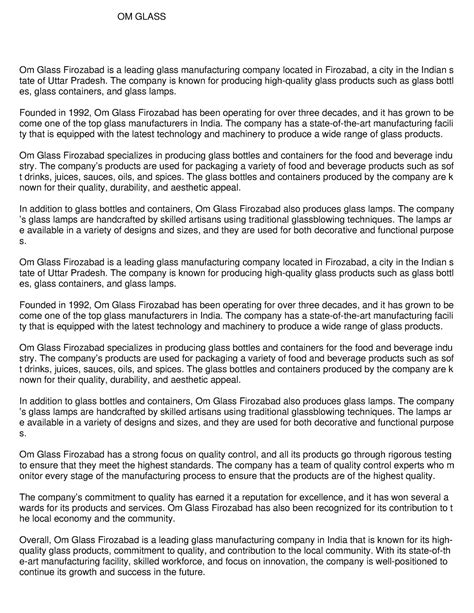Glassindustry - gbgfger - OM GLASS Om Glass Firozabad is a leading ...