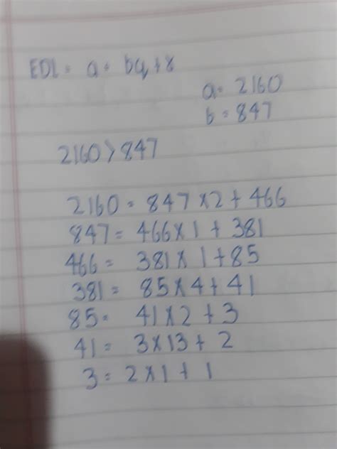 Use euclid division algorthim to find whether the pair of no. 847 and ...