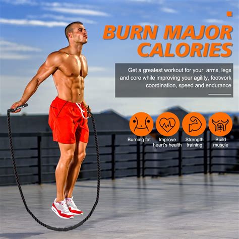 Buy Jump Rope, Weighted Jump Ropes for Men women, 2.8lb 3lb 5lb Heavy ...