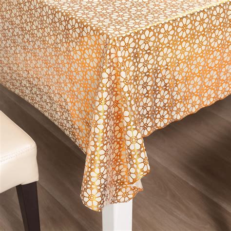 Buy Kuber Industries Shining Floral Design PVC 4 Seater Rectangular ...