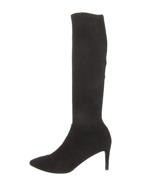 Stuart Weitzman Suede Boots - Black Boots, Shoes - WSU367156 | The RealReal