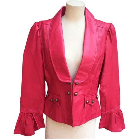 Jacket, Red, Leather PNG Image