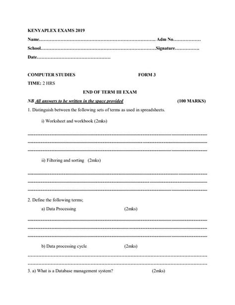 Image result for Computer Studies Form 3