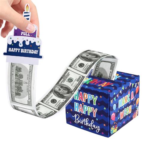 Sifniea Birthday Money Pull Box Birthday Money Box For Cash ...