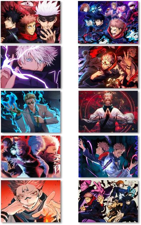 JUJUTSU KAISEN POSTERS PACK OF 10 (300 GSM) | JUJUTSU KAISEN WALL DECOR ...