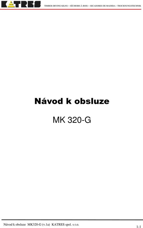 Návod k obsluze MK 320-G - PDF Stažení zdarma