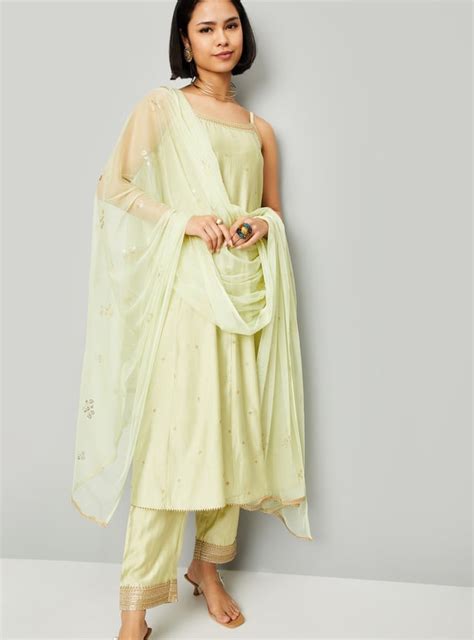 Buy Kalki x Max Women Embroidered A-line Kurta Set Online at just Rs ...