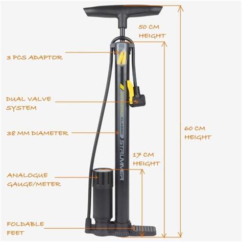 Jual Pompa Lantai Floor Pump Strummer Classic 38x500mm Tabung Meter ...