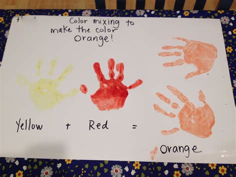 color mixing. red and yellow make orange. preschool science | Color red ...