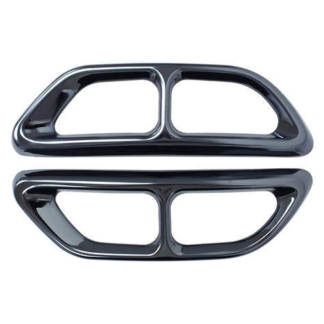NewYall Pack of 2 Black Rear Cylinder Exhaust Pipe Cover Molding ...