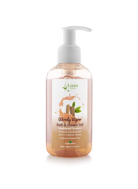 Buy Lass Naturals Woody Vigor With Sandalwood Turmeric Bath & Shower ...
