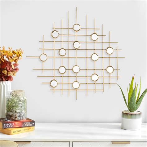 Buy Samara Gold Decorative Mirror Metal Wall Art from Home Centre at ...