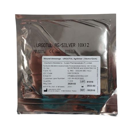 Urgotul Ag/Silver Wound Dressings 10cm X 12cm – MedineedsIndia