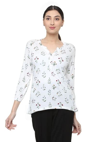 Buy Women White Print Casual Top Online - 303419 | Allen Solly