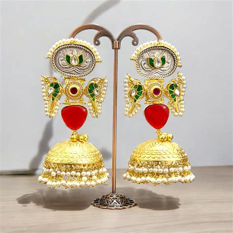 Radharani Fusion Dual Tone Silver look alike Jhumkas – AAMARA