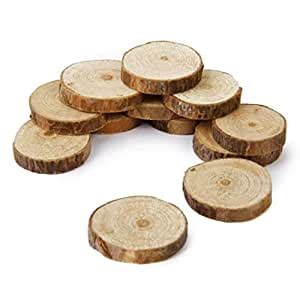 SDR 50 Pieces Natural Wood Log Slice Tree Chic Wooden Discs Wedding ...