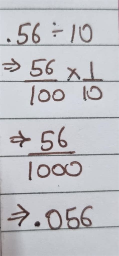 solve 0.56 divided by 10 - Brainly.in