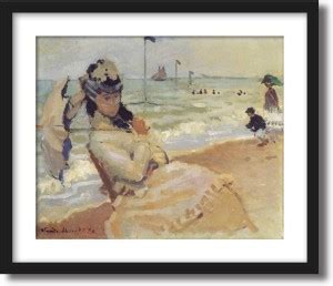 ArtCentral Camille on the Beach at Trouville, 1870 Painting By Claude ...