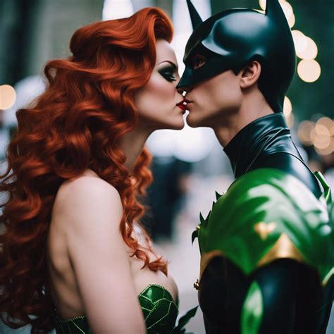 Poison Ivy kissing Batman by setois3 on DeviantArt