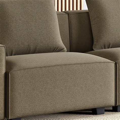 Buy Helios Brigade Fabric 3-Seater Sofa with Cushions - Brown from ...