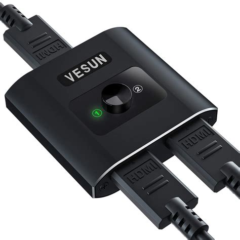 HDMI Splitter 2 in 1 Out or 1 in 2 Out HDMI Switcher, Bi-Directional ...