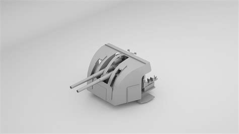 Bofors QF Twin 4 inch 102mm Naval Gun Mk XVI 3D model | CGTrader