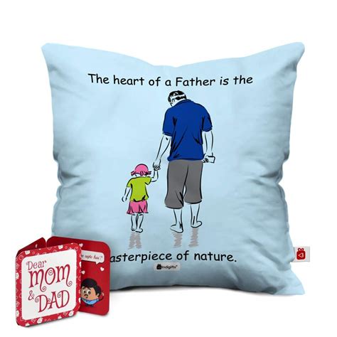 Buy Indigifts Dad Father Holding Daughter's Little Hand Printed Blue ...