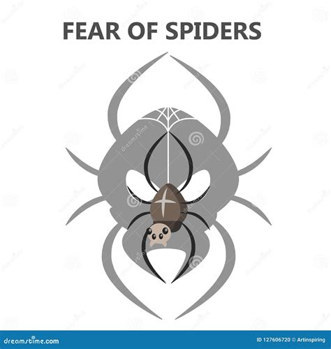 Fear Of Spiders, Arachnophobia Concept. Scared Kid Character Is Afraid ...