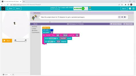 Image result for Code.org Lesson 27 for Loops with Artist