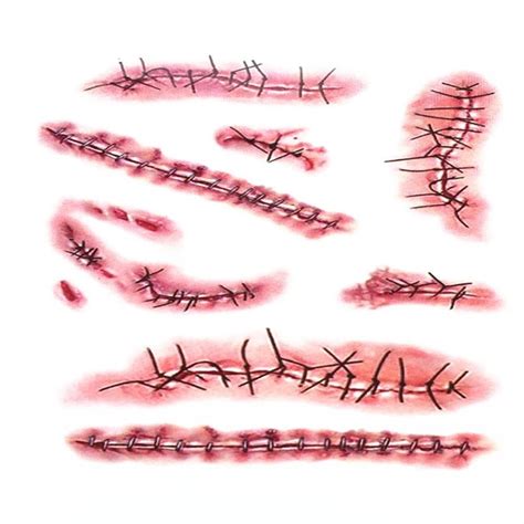 Htppzjr Red Halloween Temporary Tattoos,3D Fake Scars Tattoo India | Ubuy