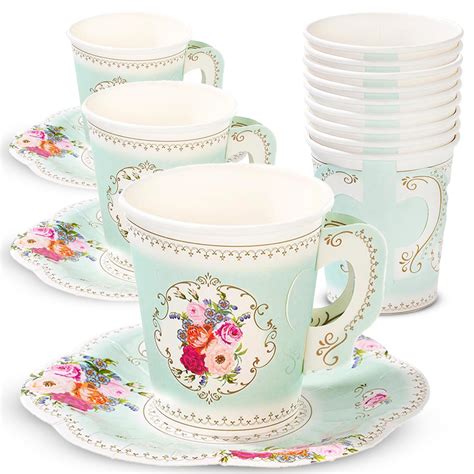 Talking Tables Tea Party Vintage Floral Tea Cups and Saucer Sets ...