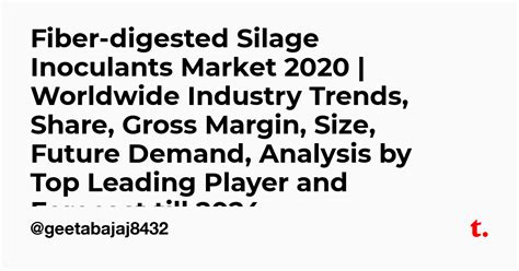 Fiber-digested Silage Inoculants Market 2020 | Worldwide Industry ...