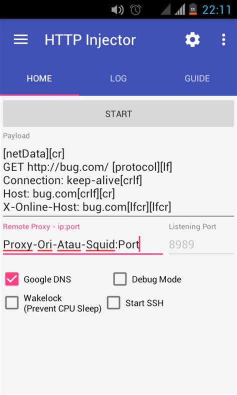 HTTP Injector Config File 的图像结果
