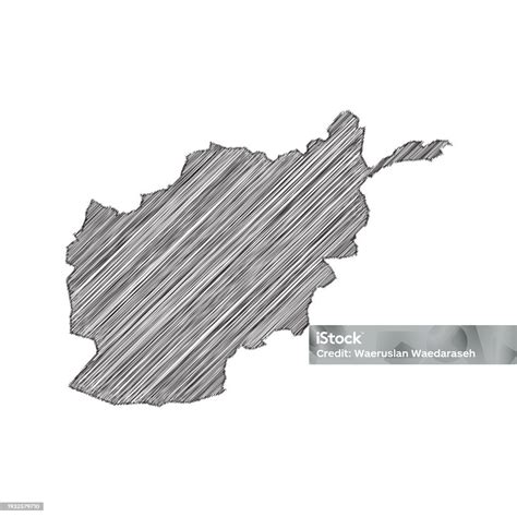 Scribble Map Of Afghanistan Black Drawing Pencil Sketch On White Background Vector Illustration ...