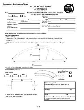 Fillable Online Contractor Estimating Sheet TPO, EPDM, & PVC Systems ...