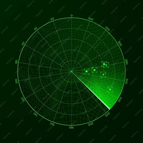 Radar. blip. detection of objects on the radar. | Premium Vector