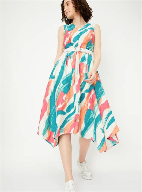 Buy Women Printed Asymmetrical Hem Dress Online at just Rs. 999.0 ...