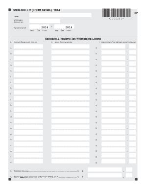 2014 2014 SCHEDULE 2 (FORM 941ME) 2014 99 ... - Maine.gov - Maine ...