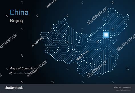 China Map Capital Beijing Shown Microchip Stock Vector (Royalty Free ...
