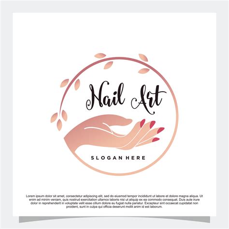 Nail art logo design with leaf and modern style concept Premium Vector 10840623 Vector Art at ...