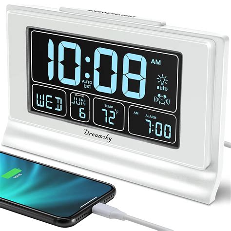 Buy DreamSky Auto Set Digital Alarm Clock with USB Charging Port, 6.6 ...