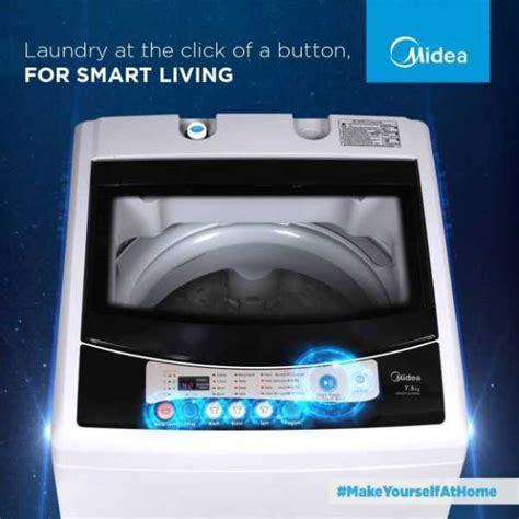 Midea 7.5 Kg Fully Automatic Top Load Washing Machine (MWMTL075S09 ...