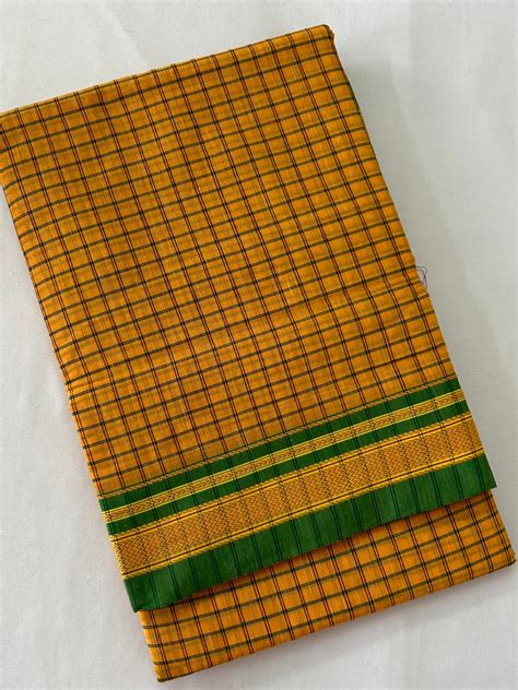 Poona Cotton Check Saree with Irkal Border – RKG SHOPPING