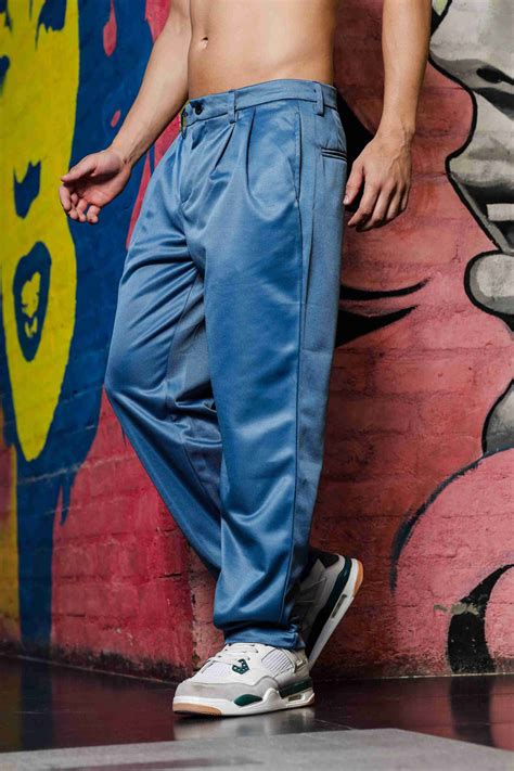 Blue Double Pleated Baggy fit Blue Korean Trousers – House of Koala