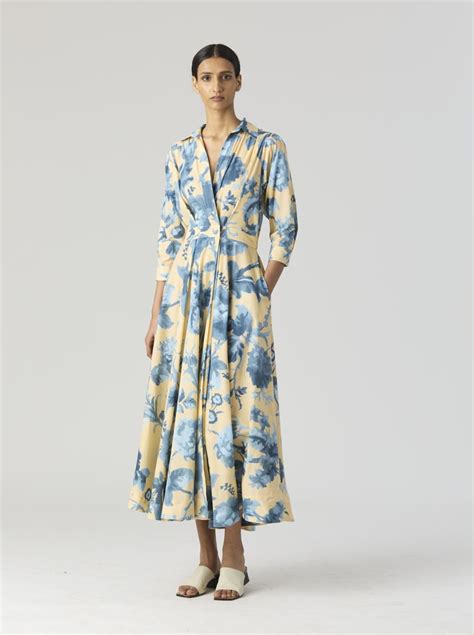 Buy - Juno blue cotton dress | Elan Store