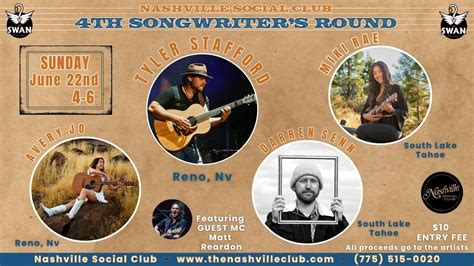 Nashville Social Club 4th Songwriter Round, 1105 S Carson St, Carson ...