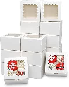 Buy BIG BOX-25 Piece White White Bakery Boxes with Window Cookie Boxes ...